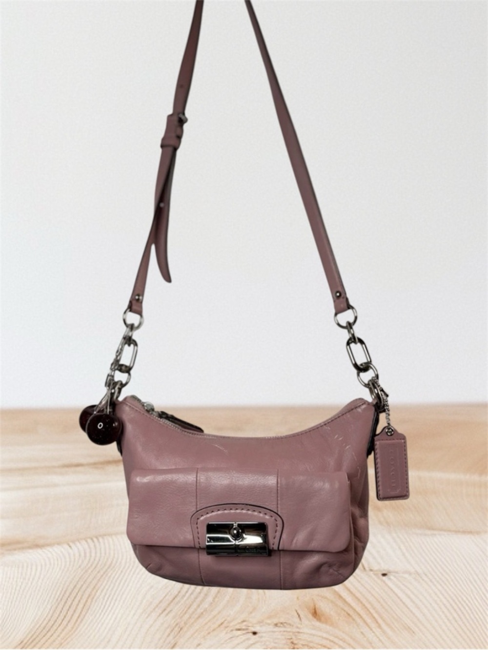 Coach Mauve Leather Hobo with Silver Hardware 6764000E